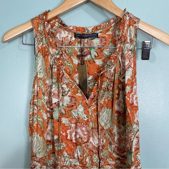 Peruvian Connection Matanzas Tank Dress Floral sz 8 Medium 984259 - Picture 4 of 14